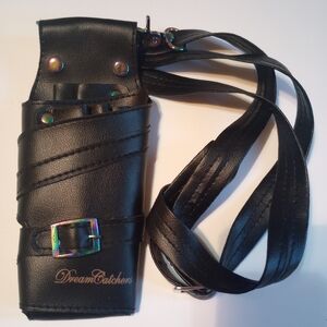 Dream Catchers Rainbow Black Leather Hair  Stylist Holster